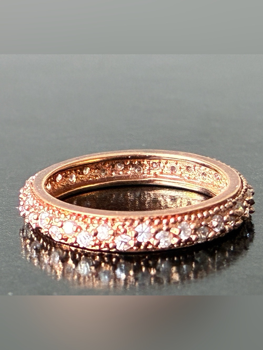 Rose Gold  Pavé Women's Band Ring Sz 5